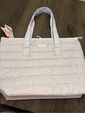 LoveShackFancy Light Lavender Quilted Floral Tote